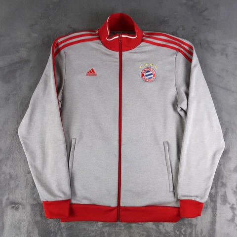 FC Bayern Munchen Adidas Men's Full Zip Soccer Track Jacket Gray Large L Cover