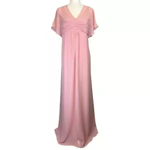 NWT Ulla Popken Pink V Neck Maxi Dress Women Sz 12 Formal Event Evening Gown - Picture 1 of 12