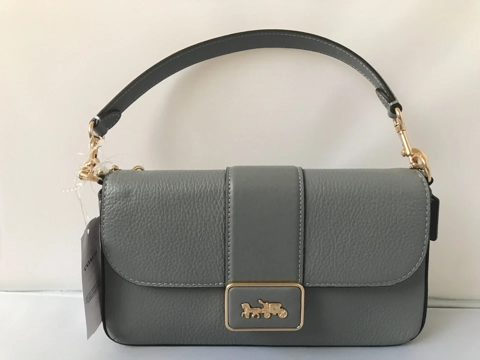 COACH Women's Mini Grace Crossbody Leather Grey Shoulder Bag