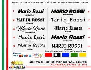 Name & Surname Custom Sticker Prespaced PVC Vinyl Bottomless 2pcs - Picture 1 of 1