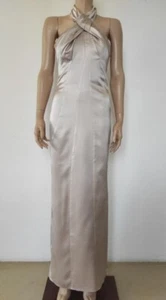 Original Karen Millen Champagne Prom Evening Dress US Size 4 NWT - Picture 1 of 12