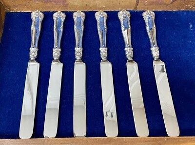6 Regent Gorham Silver Plated Handle stainless Blade 9-3/4" Dinner Knives     ML - Image 1 of 4