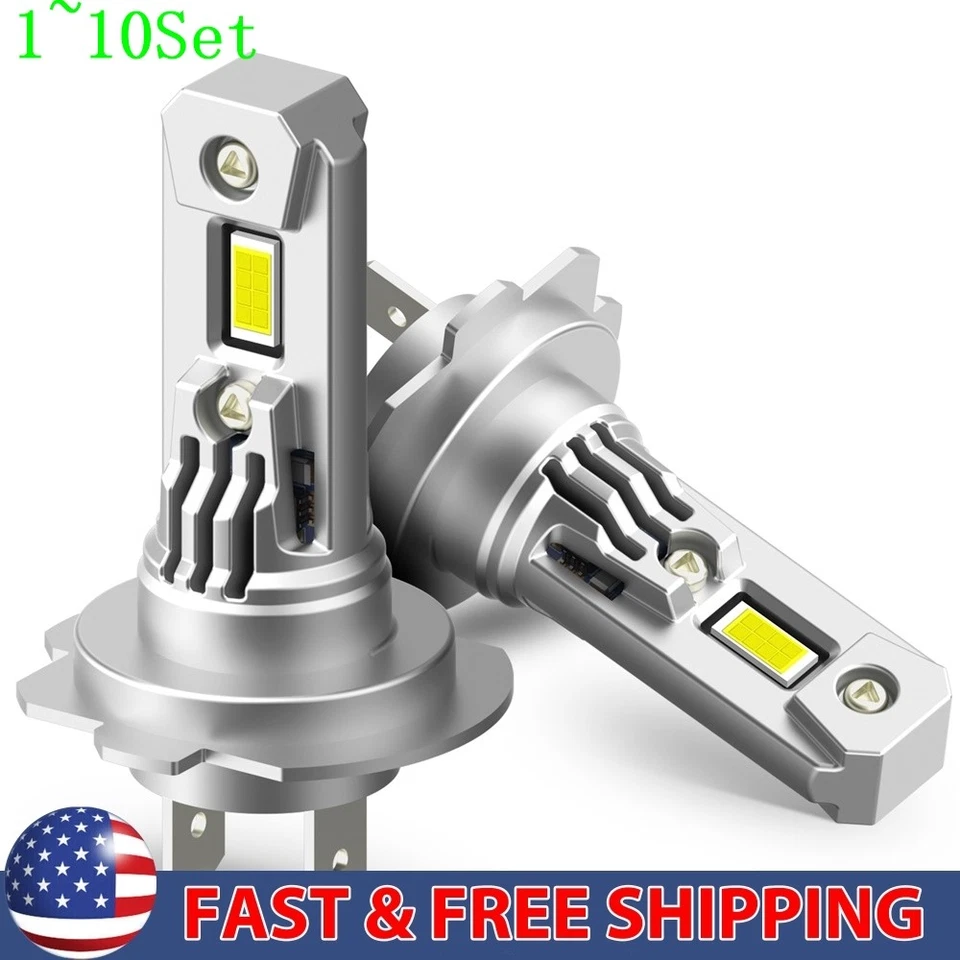 H7 LED Headlight Bulb Kit High Low Beam 33000LM Super Bright 6500K White 1-10Set - Image 1 of 4