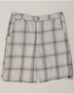 QUIKSILVER Mens Chino Shorts W36 Large White Check Polyester BX08 - Picture 1 of 4