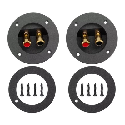 2Pcs Terminal Cup Connector for Subwoofer Speaker Box Enclosure Gold Plated - Image 1 of 4