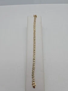 Bracciale oro su argento sterling e zirconi 8 pollici - Foto 1 di 5