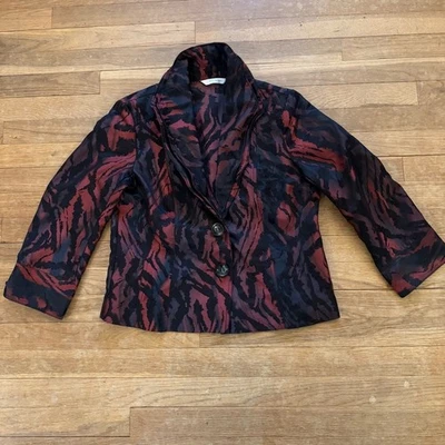 Erin London black mauve two button 3/4 sleeve jacket size medium M b9 - Image 1 of 4