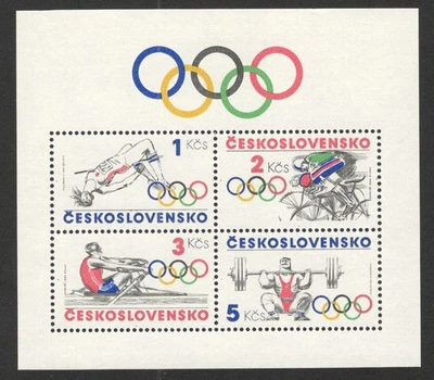 CZECHOSLOVAKIA- MNH BLOCK - SPORT - OLYMPICS - OLYMPIC IDEA - 1984. - Image 1 of 2