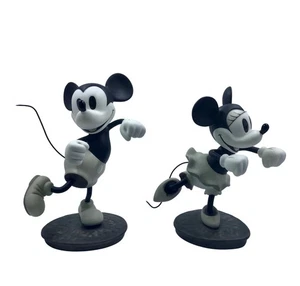 Walt Disney Post-Friends Set Figurine Topolino e Minnie Bianco e Nero 7,5" Resina - Foto 1 di 8