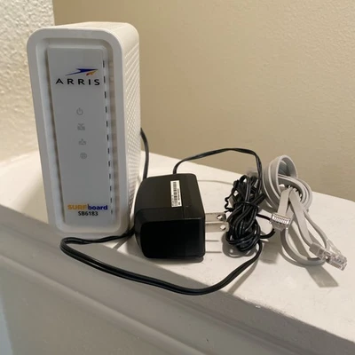 Arris SURFboard SB6183 DOCSIS 3.0 Cable Modem White W/power suppl - Image 1 of 4