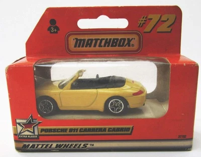 Porsche 911 Carrera Cabrio 1998 Matchbox #72 amarillo como nuevo en caja de ventana alemán? Foto 1 de 2