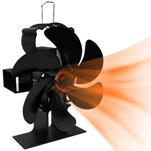 Heat Powered Wood Stove Fan, 6-Blade Fireplace Fan, Thermal Operation, Campin... - Picture 1 of 9