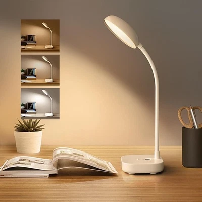 "Battery Desk Lamp Light,Black,Cordless desk lamp rechargeable,Small gooseneck l - Image 1 of 4