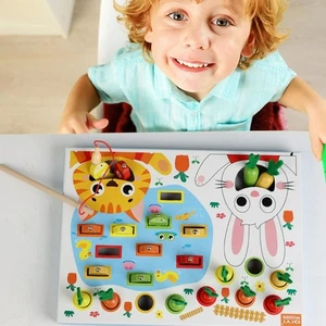 Number Color Cognitive Fishing Game Wooden Kids Montessori Interactive Toys - Picture 1 of 10