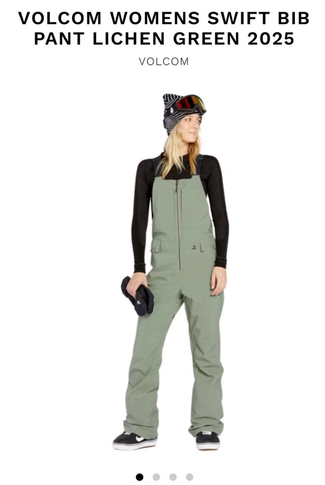 Nuevo con etiquetas Volcom Mujer’s Pequeño Swift Babero Elastizado Mono Pantalón de Nieve Verde Liquen Foto 1 de 4