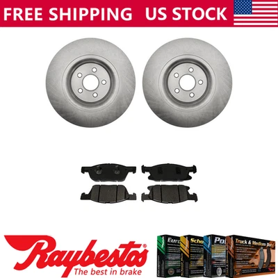 Kit de rotores de freno delanteros + pastillas de cerámica y herrajes para Lincoln MKX 2016-2018 Foto 1 de 4