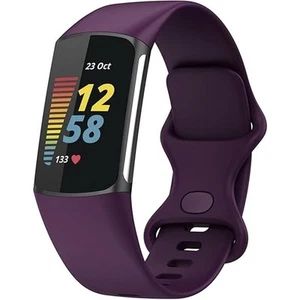 NUEVO CON ETIQUETAS ~ Correa de reloj compatible con Fitbit de silicona púrpura - Imagen 1 de 4