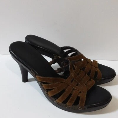 Cole Hann Sandalias Mujer 9.5B Cuero Gamuza Gatito Tacones Sin Cordones Y2K De Colección Foto 1 de 4