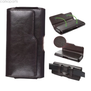 For iPhone 6 7 8 SE 12 13 Mini Leather Pouch Holster Belt Clip Phone Case Cover - Picture 1 of 10