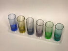 Pk6 Glass Wine Liquor Test Tube Shooters Party  Bar Coloured Shot Glass 