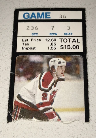 1980's? New Jersey Devils Game 36 Used Ripped Torn Ticket Stub *Unknown Date* Cover