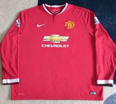 Camiseta Manchester United 2014 Manga Larga Nike Dri Fit Auténtica Fútbol 3XL Foto 1 de 4