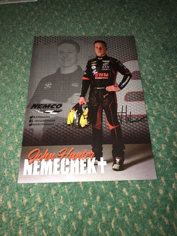 2015 JOHN HUNTER & JOE NEMECHEK  2 SIDED NASCAR CAMPING WORLD TRUCK POSTCARD Cover