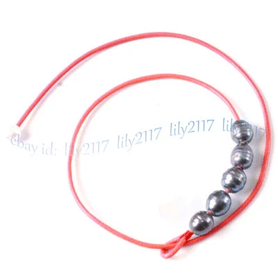 Collares de cuerda de cuero multicolor perla negra plata blanca natural de 10-12 mm Foto 1 de 4