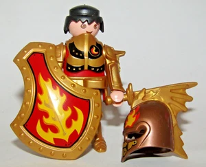 Playmobil Medieval Fire Golden Knight  w/ shield and special helmet - C28 - Picture 1 of 5