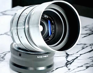Helios 44-2 58mm f2 Silver M42 Lens Sony E Adapter Vintage Soviet Bokeh - Afbeelding 1 van 24