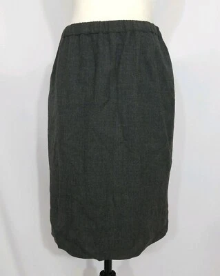 Donna Karan Signature Gray Wool Knee-Length Straight Pencil Skirt Size 48 US 14 - Image 1 of 4
