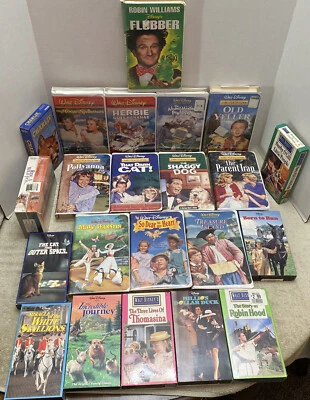 Walt Disney Retro Vintage Live Action HUGE 23 VHS Movie Lot Family Kids Friendly - Image 1 of 4