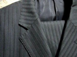 Giorgio Men's Fine Italian Suit 2 Piece 3 Button Black Pin-Stripe 42 Waist 38 - Picture 1 of 10