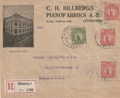 SUECIA: Portada registrada a Alemania 1913, fábrica de piano publicitario. Foto 1 de 2