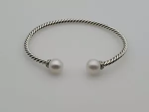 David Yurman Solari Bracelet with Diamonds and Freshwater Pearl, Size Medium - Picture 1 of 5