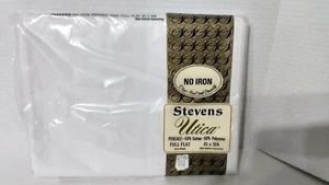 Vintage Stevens Utica Full Flat Sheet White 81x104 Combed Percale White NOS - Picture 1 of 7