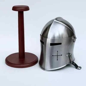 Medieval Barbuta Helmet – 18g Steel Visored Knight Armor | LARP, Cosplay & Hallo - Picture 1 of 6