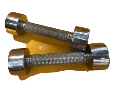 Juego de dos mancuernas Gold's Gym cromadas de 3 lb pesas atornilladas de metal Foto 1 de 4