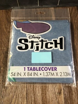 Disney Stitch 626 Birthday Table Cover Luau Summer Party Decor Blue Hawaiian B2 - Image 1 of 4