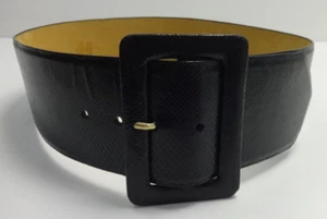 Womens Hip Belt W KLEINBERG Genuine Snakeskin Leather Black Wide 30 to 34 Waist - Picture 1 of 9