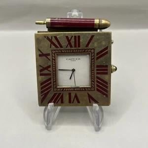 Sveglia da viaggio pieghevole vintage Cartier Paris made in France Restauro - Picture 1 of 4