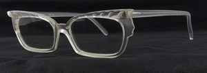 Womens Maske Crystal Plastic Apollo Sculpture Eyeglasses Handmade 90s Germany - Picture 1 of 6