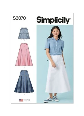 SIMPLICITY 3070 MISSES SKIRTS Sewing Pattern Sizes 8-16 & 18-26 Skill: AVERAGE - Image 1 of 4