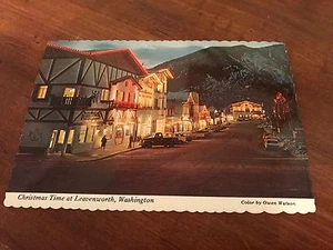 Vintage Postcard Christmas Time at Leavenworth Washington 1950's or 60's - Picture 1 of 2