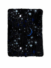 Victoria's Secret Throw Blanket Space Black Blue Stars Comfy Cozy Warm NEW