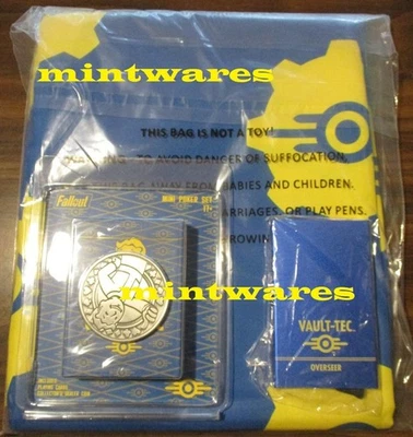 Fallout Vault Tec Theme Shower Curtain Poker Starter Set CC Holder Official NEW - Image 1 of 2