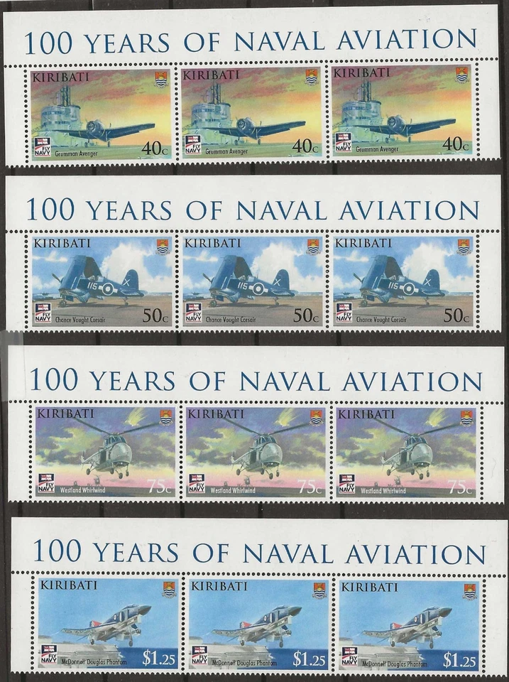 Kiribati 2009 - 100 Aniversario de la Aviación Naval Juego de 4 Tapa de Hoja MNH Foto 1 de 1