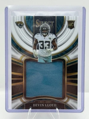 2022 Panini Select #JS-39 Devin Lloyd Jumbo Rookie Swatch White Prizm #/75 - Image 1 of 3