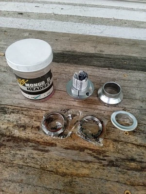 Old School NOS ONZA MONGO II SILVER 11/8" THREADED HEADSET VINTAGE MTB BMX  - Image 1 of 4