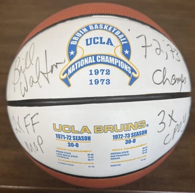 Bill Walton Firmado y Multi-Inscrito Campeones Nacionales de UCLA Baloncesto y 2 Certificado de Autenticidad Foto 1 de 4